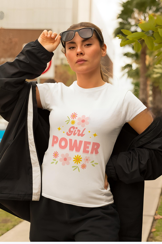 Girl Power Classic Half Sleeve T-Shirt – Stylish & Empowering